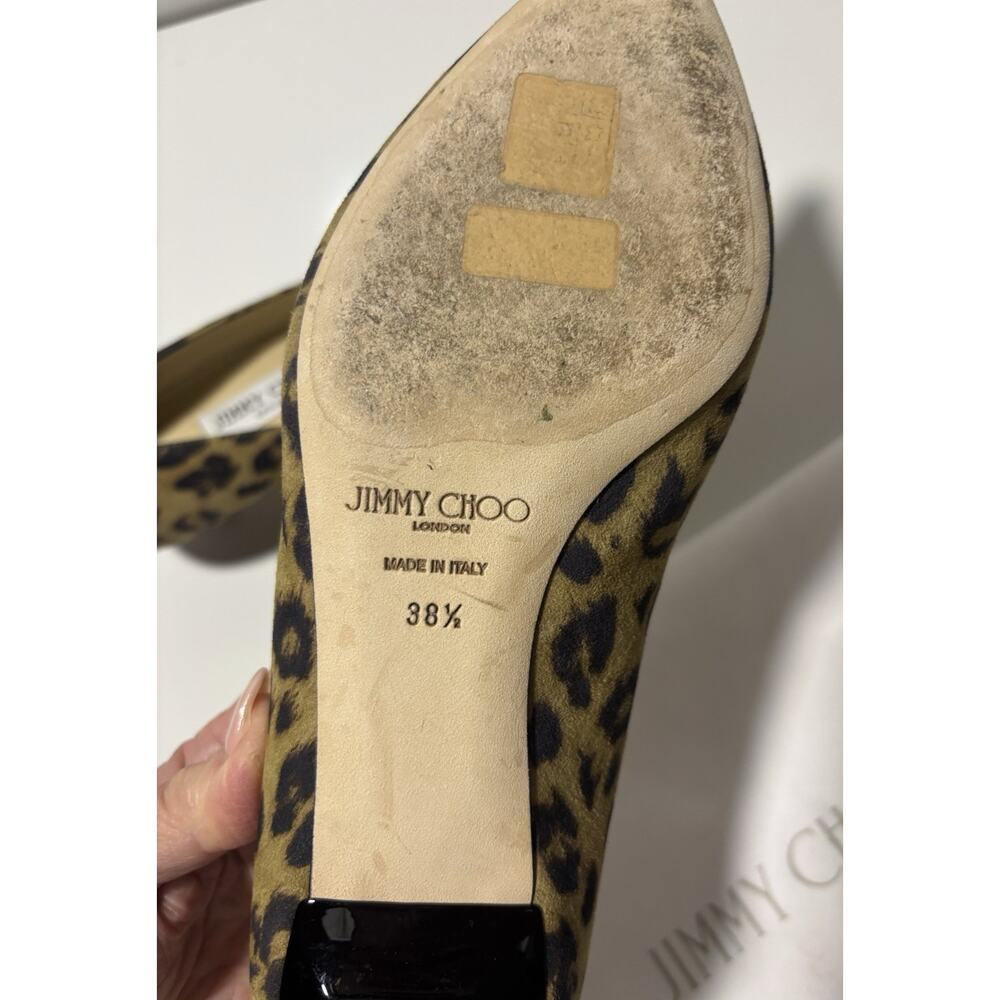 Jimmy Choo Leopard Print Kitten Heel Pumps Shoes Suede Professional Sz 38.5 - Picture 15 of 16